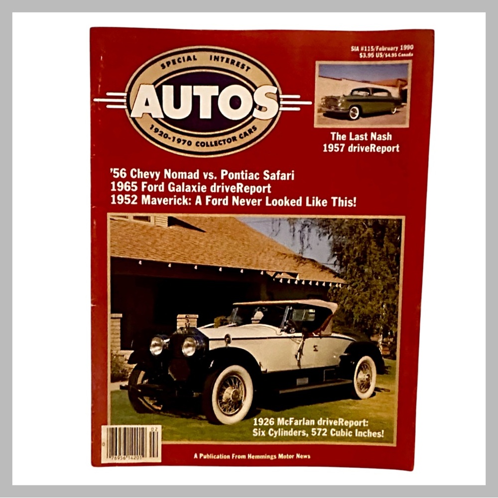 Special Interest Autos Magazine,Feb. 1990 #115  1926 McFarland 56 Chevy Nomad